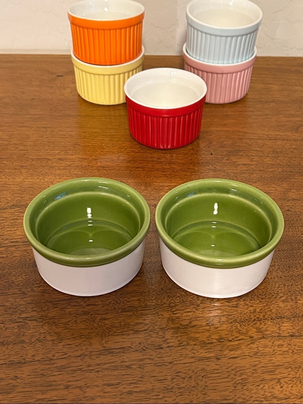 Multicolor Ramekin set. 7 Piece. 8 oz